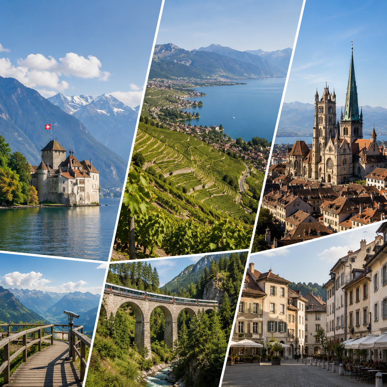 Excursions : Château de Chillon, Lavaux, Lausanne